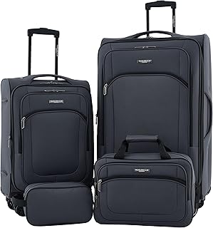 Travelers Club Soulana Luggage & Travel, Grey, 4 Piece Set