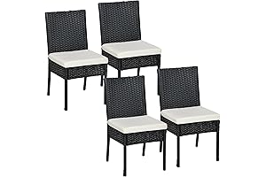 Outsunny 4-Piece Outdoor Dining Chairs with Cushions