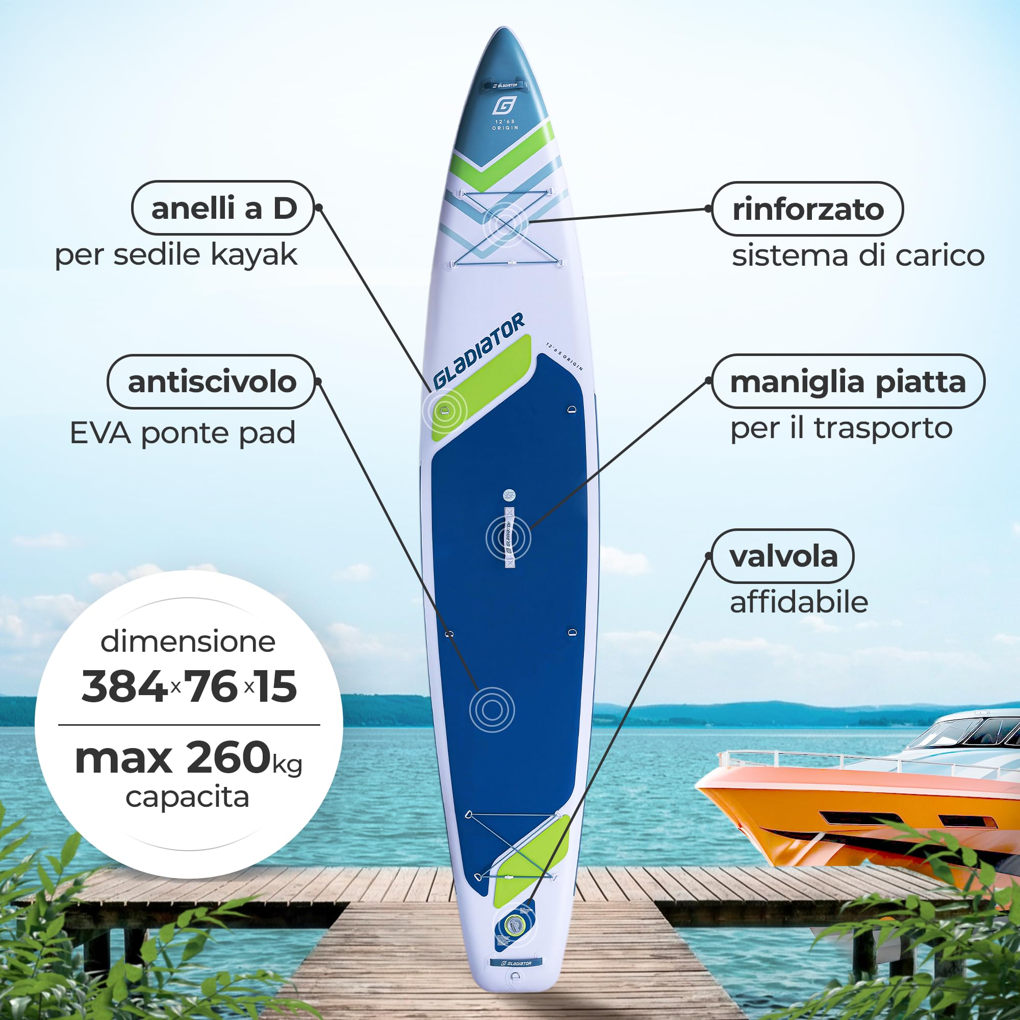 ORIGIN Tavola SUP gonfiabile High-End 329-384 cm | 26 PSI