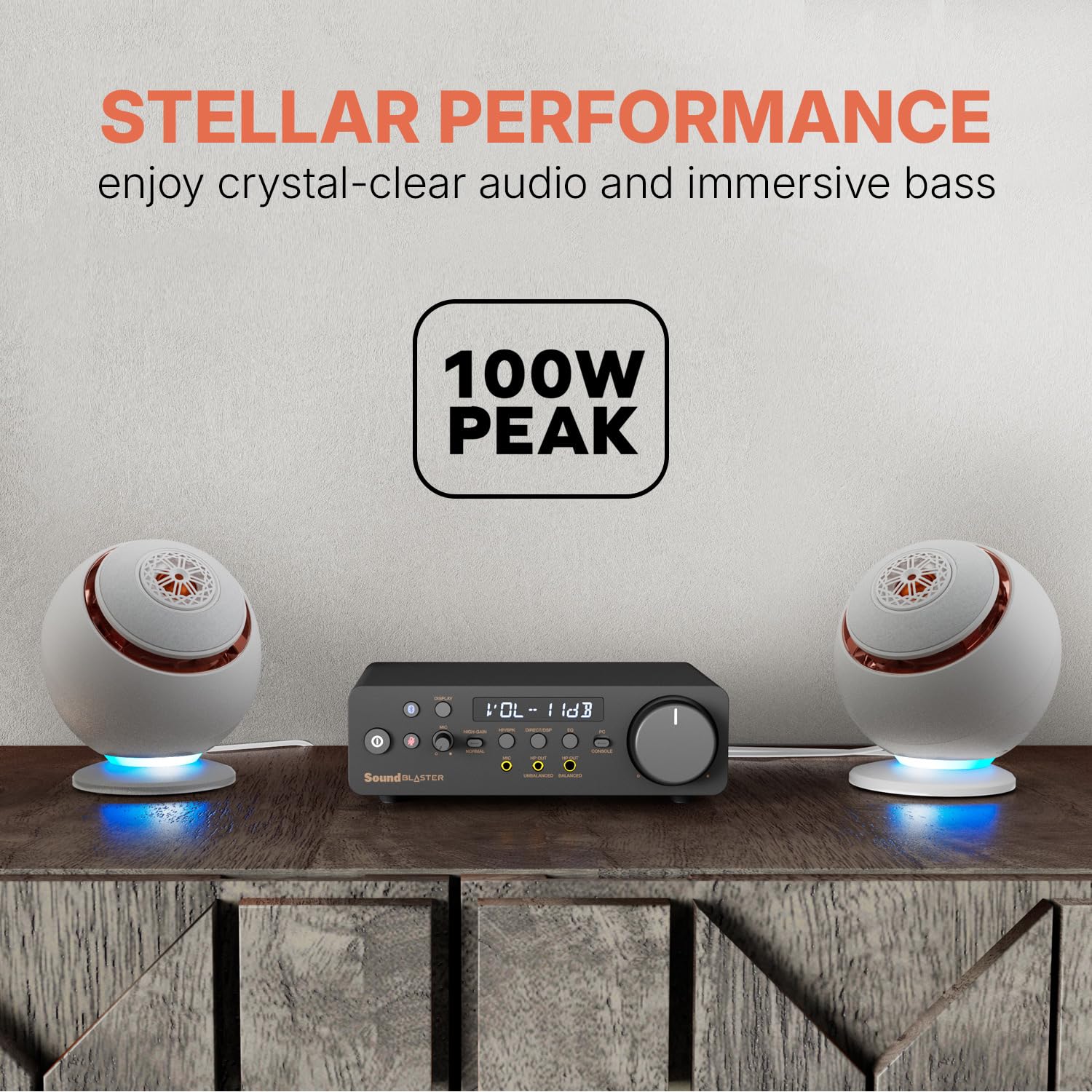 CREATIVE Pebble Nova Altoparlanti premium 2.0 USB-C per computer con Bluetooth 5.3 e illuminazione RGB personalizzabile, audio USB, uscita cuffie, per PC e Mac (Nero)