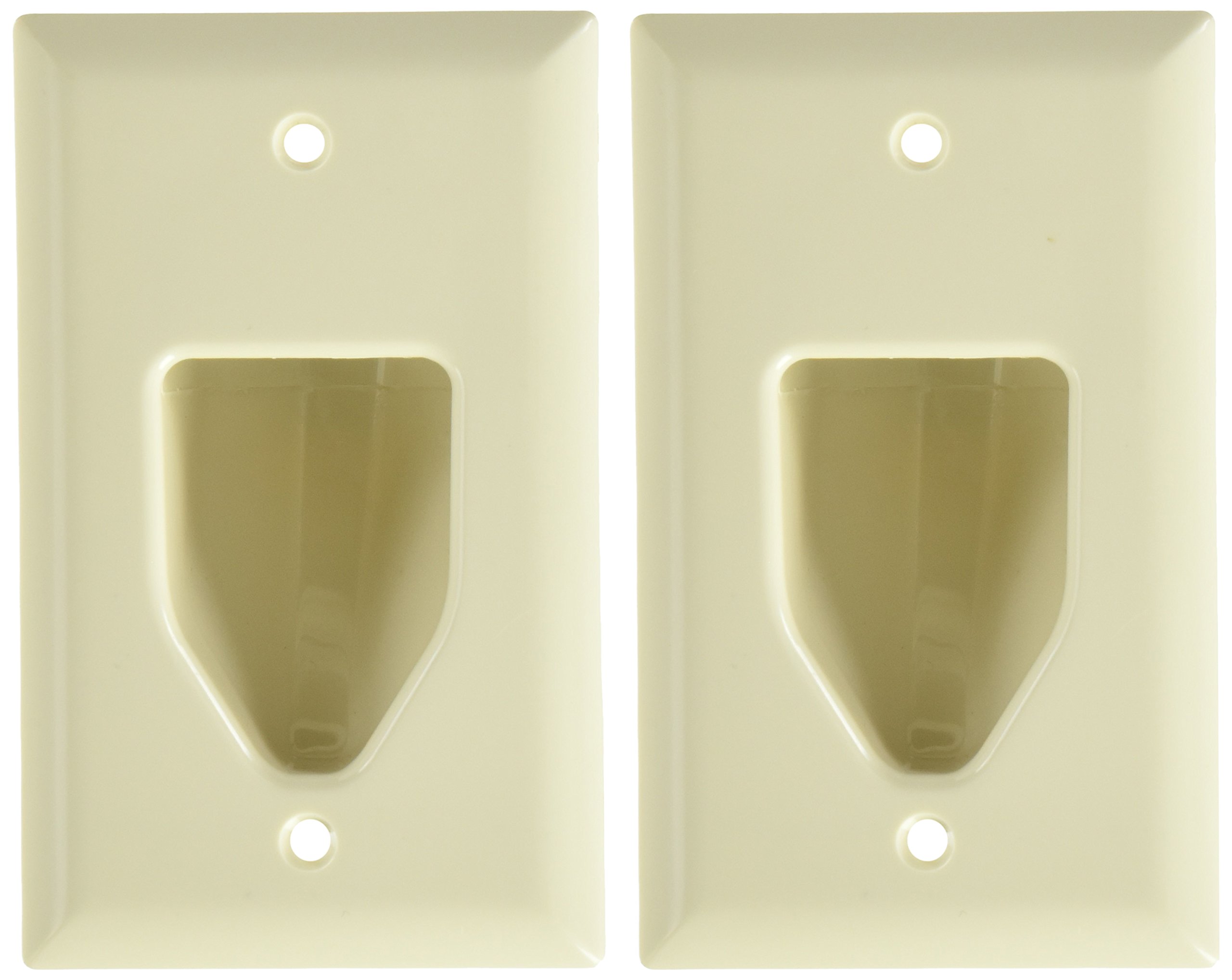 Datacomm 450001LA-2 1 Gang Recessed Low Voltage Plate, 2 Pack