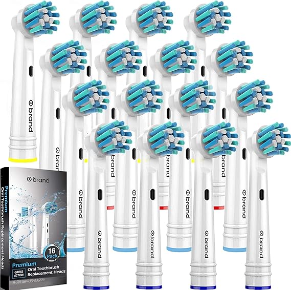 16 Pack o1brand Toothbrush Heads Compatible with ORAL B Electric