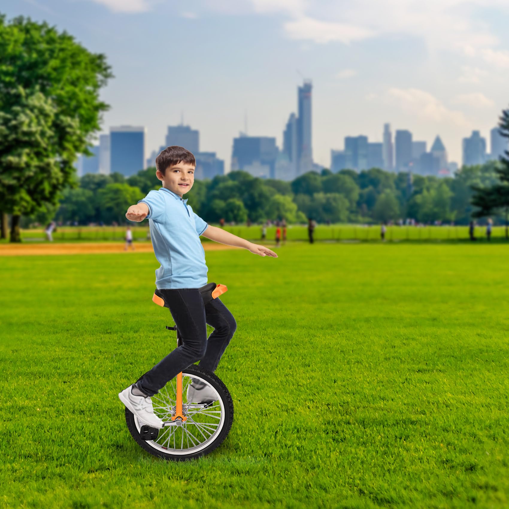 uyoyous Monociclo 20 pollici Unicycle Balance Training Monociclo regolabile in altezza per adulti, bambini, principianti e professionisti, unisex, giallo