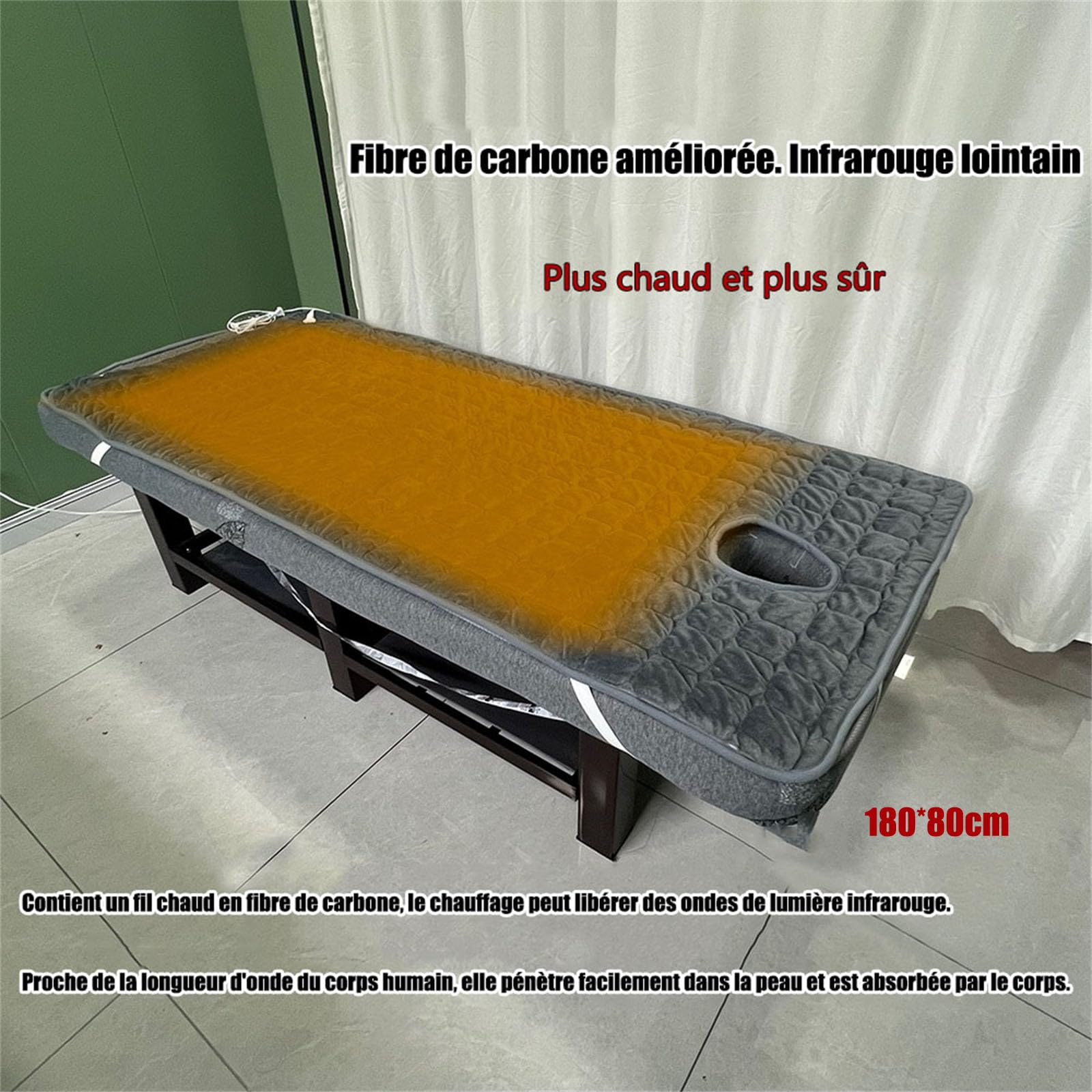 Surmatelas Chauffé Pour Table De Massage, Rembourrage Lit Spa Avec Trou Respiration, Couvre Matelas En Mousse À Mémoire De Forme