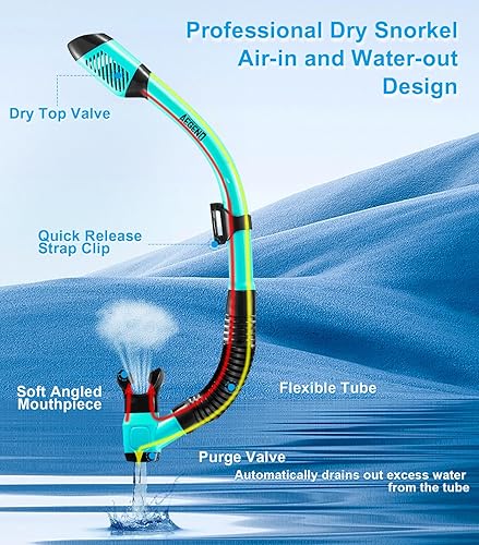 Miniatura 3 de Aegend - Equipo de esnórquel para adultos, jóvenes y niños, juego de esnórquel seco con vista panorámica, tecnología mejorada anti-fuga y anti-vaho