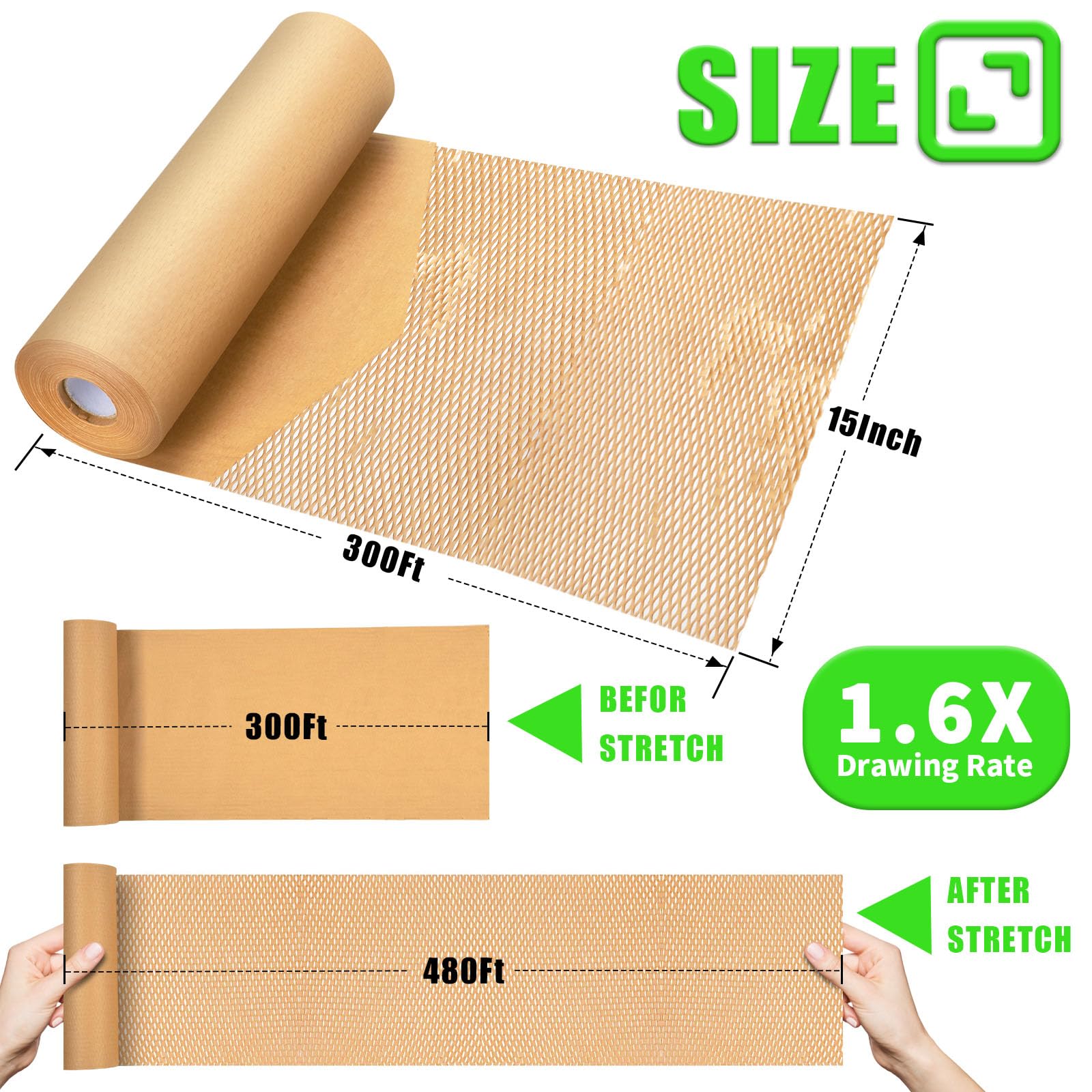 papier pakowy o strukturze plastra miodu, przyjazny dla środowiska papier do pakowania do przenoszenia, nadający się do recyklingu, papier o strukturze plastra miodu, do przenoszenia materiałów