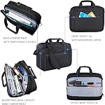 KROSER Sachet de poche extensible pour ordinateur portable jusqu'à 17.3 Sac d'ordinateur portable à épaule déperlante d'Inch Sac pour les voyages/affaires/école/hommes/femmes-noir