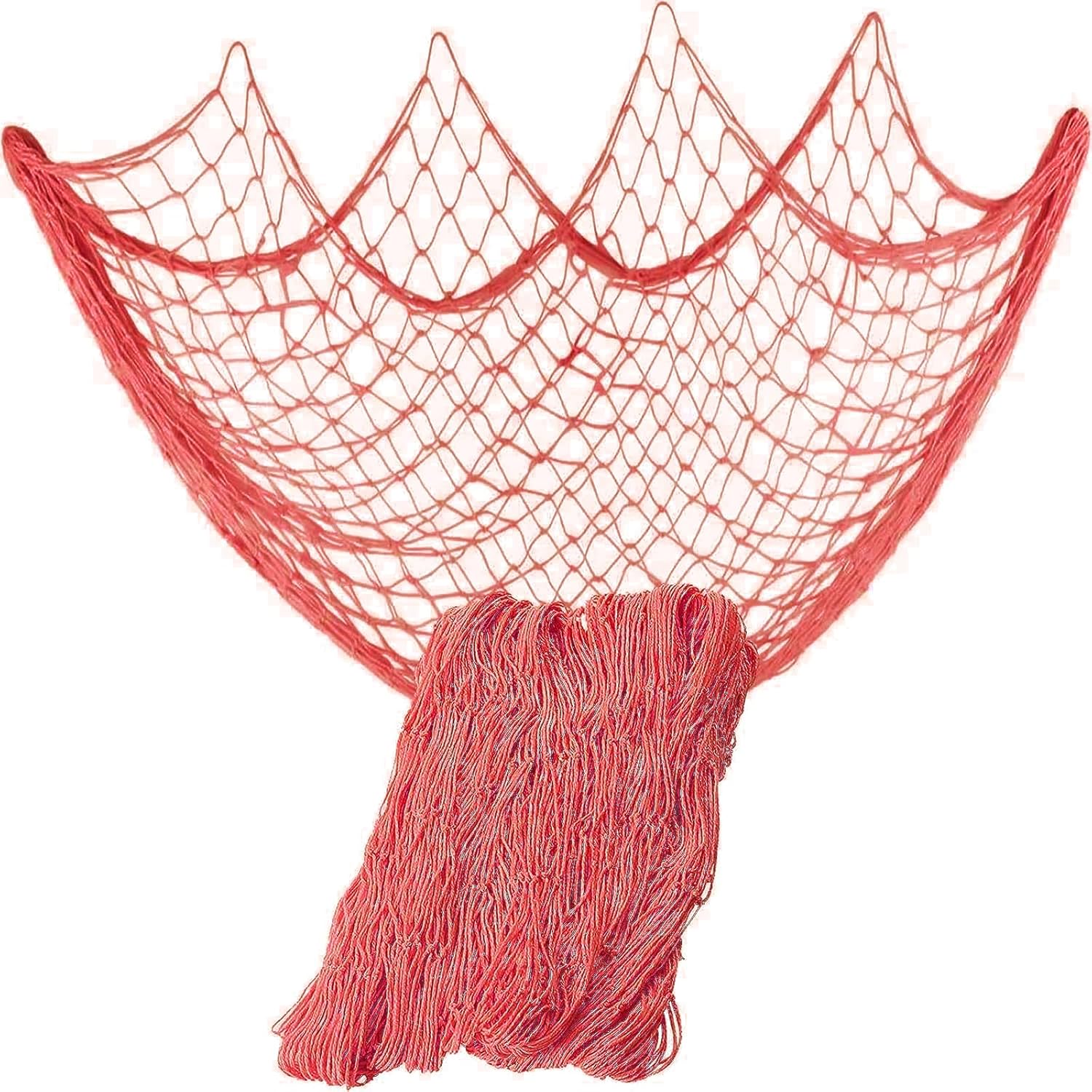 Nature Fish Net Wall Decoration with Shells, Ocean Themed Wall Hangings Fishing Net Party Decor for Pirate Party,Wedding,Photographing Decoration (Fishnet-2pack-Beige)