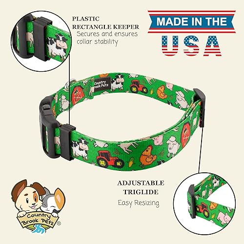 Miniatura 7 de Country Brook Petz - Collar de perro Deluxe Farm Life Y'all, fabricado en los Estados Unidos, colección de animales con 16 diseños salvajes (12