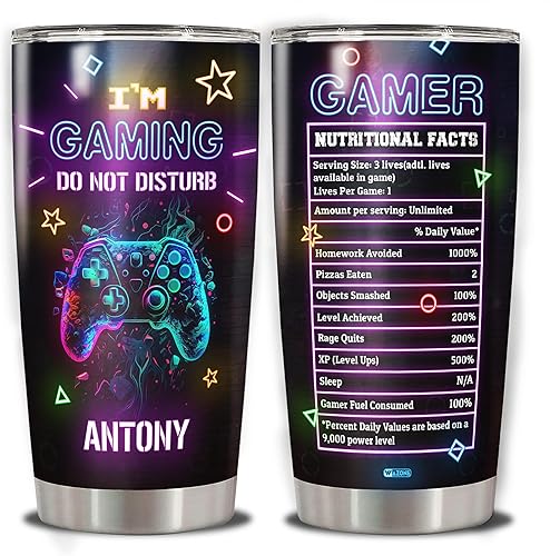 Vista 71 de WAZONE Vaso de café personalizado con nombre personalizado, taza de viaje de acero inoxidable con aislamiento de 20 onzas, 30 onzas, regalos