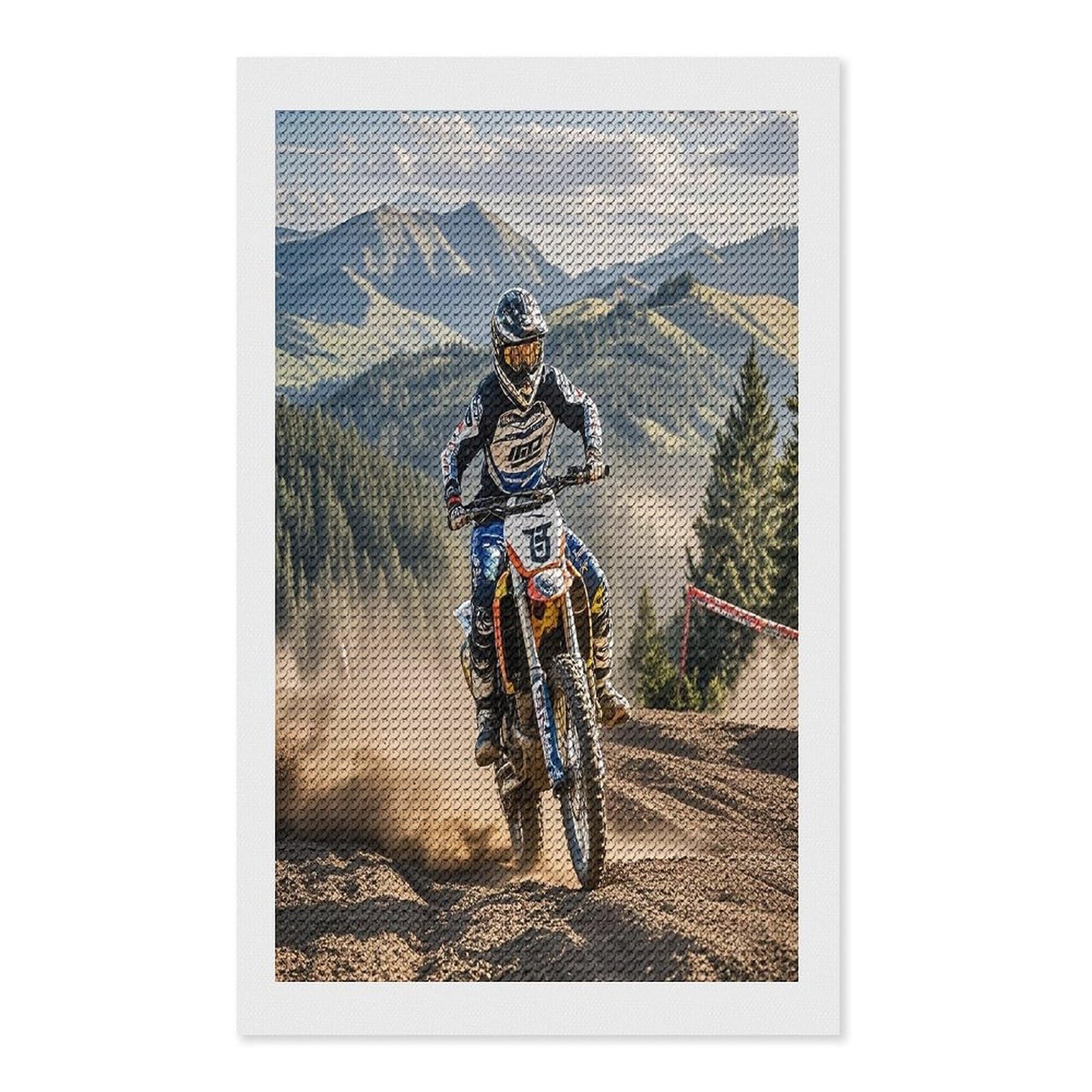 FekiLoot Diamond Art Kits for Adults, DIY 5D Motocross Diamond Painting Kits for Beginners, Full Round Drill Diamond Dots Painting Gem Art Crafts for Home Wall Decor & Gift 12"x20"