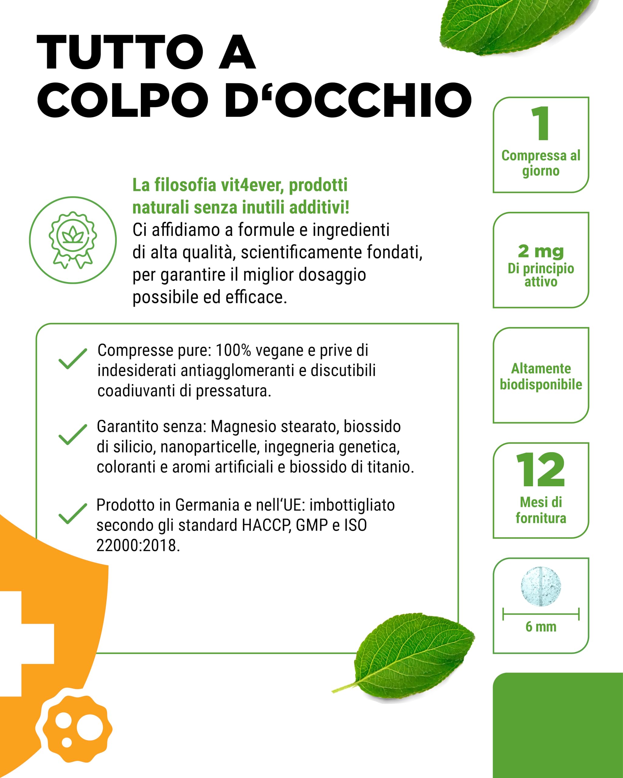 Rame - 365 compresse da 2 mg ciascuna - Fornitura per 1 anno - Elevata biodisponibilità - Rame gluconato - Altamente dosato - Vegano - Senza indesiderabili