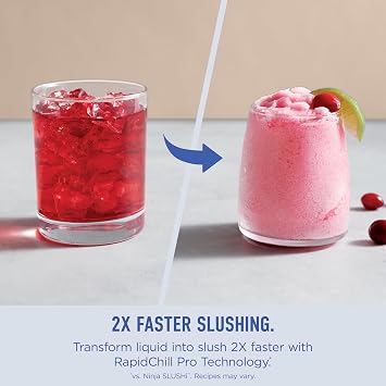 Ninja SLUSHi MAX Smart Frozen Drink Maker, 12+ Servings, Peach, FS605