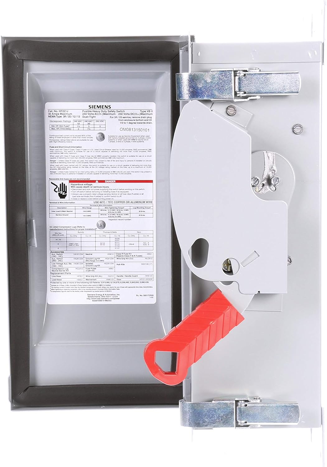Siemens HF221J 30-Amp 2 Pole 240-volt 2W Fused Heavy Duty Safety Switches