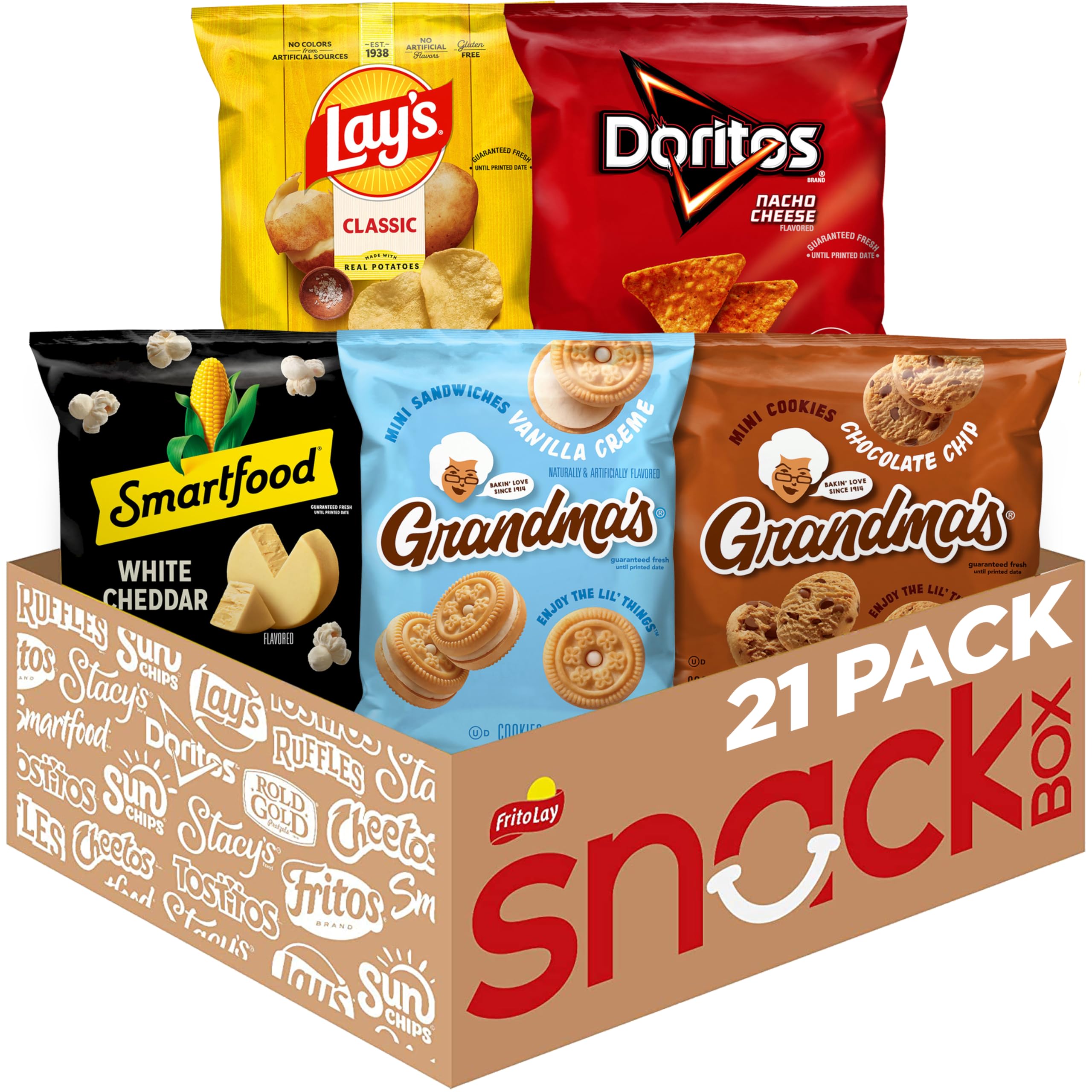 Frito-Lay Chips & Cookies, Smartfood, and Grandma's Variety Pack (Pack of 21)