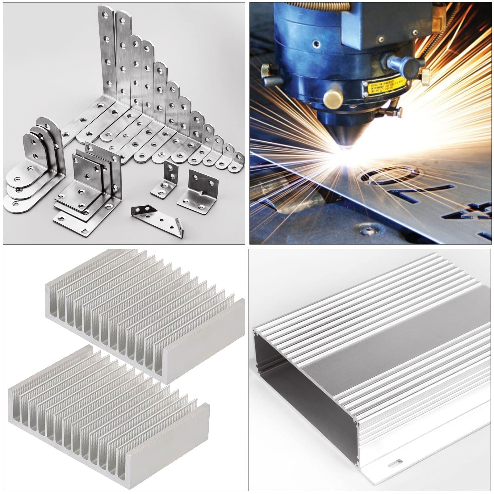 SENENQU Lot de 2 Plaque en Aluminium 3mm, 300 mm x 300 mm Panneau en Aluminium avec Film de Protection Feuilles, Panneau Plat en Alliage d'aluminium Argenté