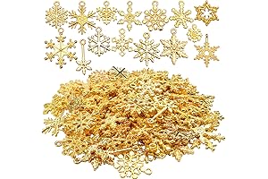 Christmas Snowflake Charms: Dazzling Gold-Plated Delights