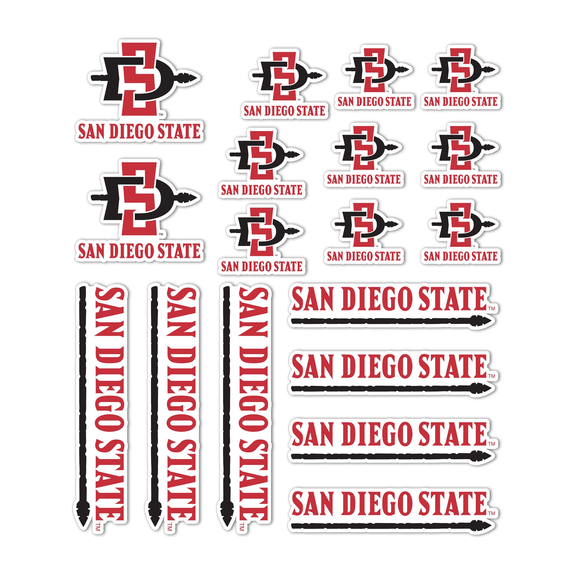 Autocollant vinyle NCAA durable et imperméable San Diego State