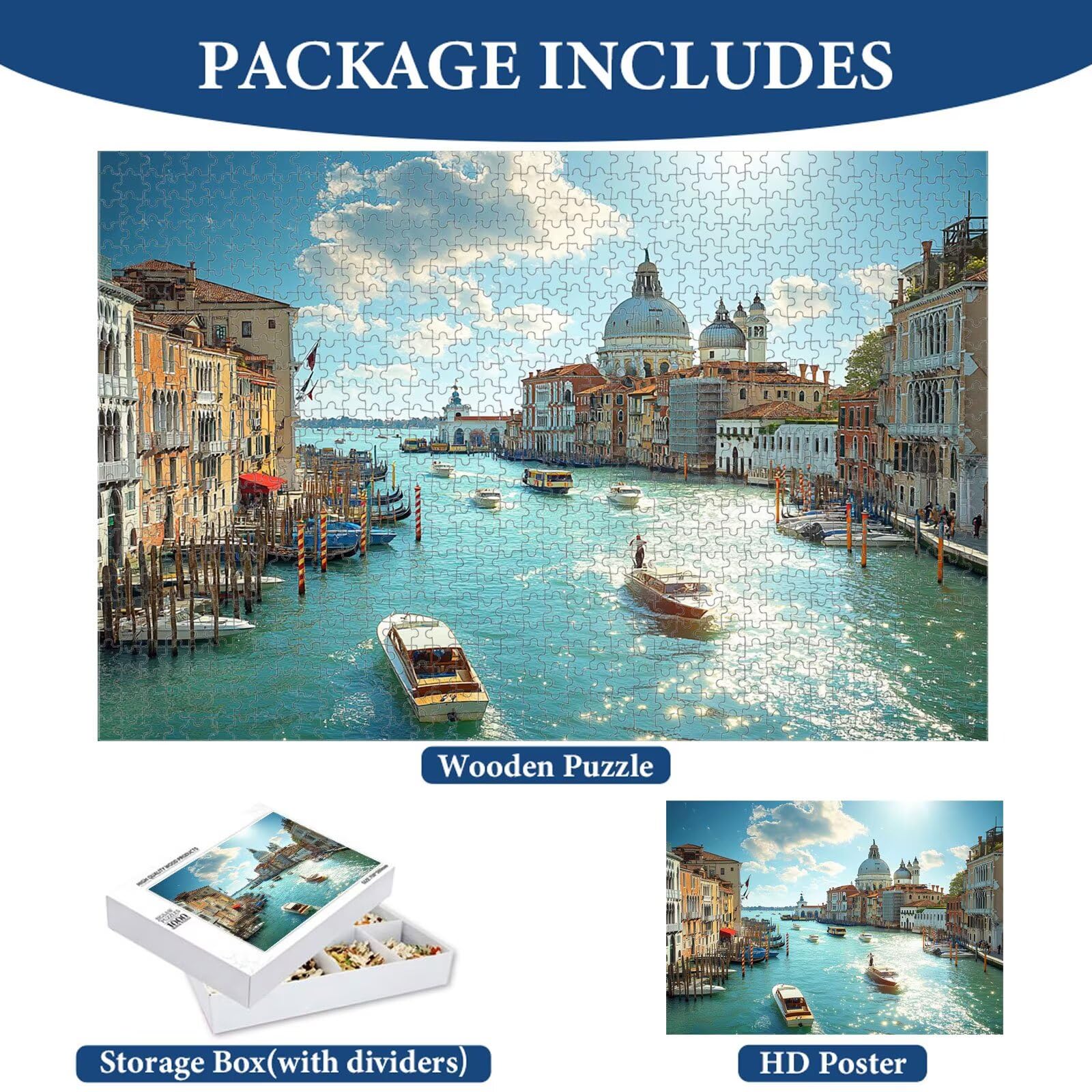 1000 Pièces Puzzle Adulte Italie & Paysage Puzzle en Bois Robuste 1T#349 | Puzzle en Bois, Découpe de Précision, Encres aux Couleurs Vives, Loisir Relaxant, Décoration Intérieure, Cadeau, 50x75cm