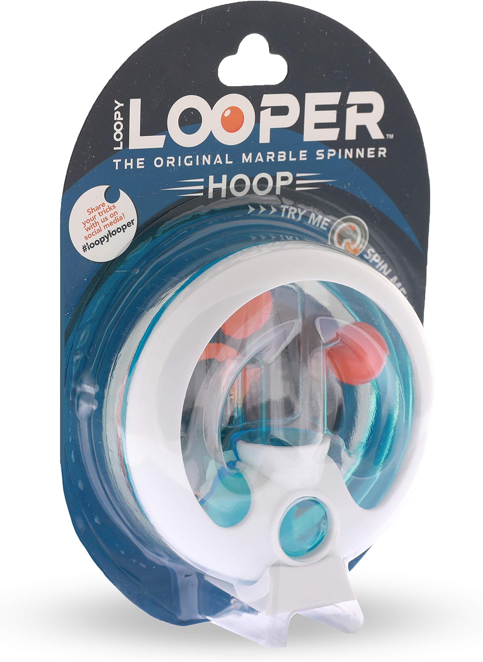 Blue Orange Loopy Looper Hoop, The Original Marble Spinner, Fidget Skill for Kids Ages 8 and Up