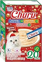 INABA Churu Lickable Cat Treats Variety Pack, 22 Creamy Purée Tubes with Tuna & Chicken, Vitamin E, Grain-Free, High Moisture