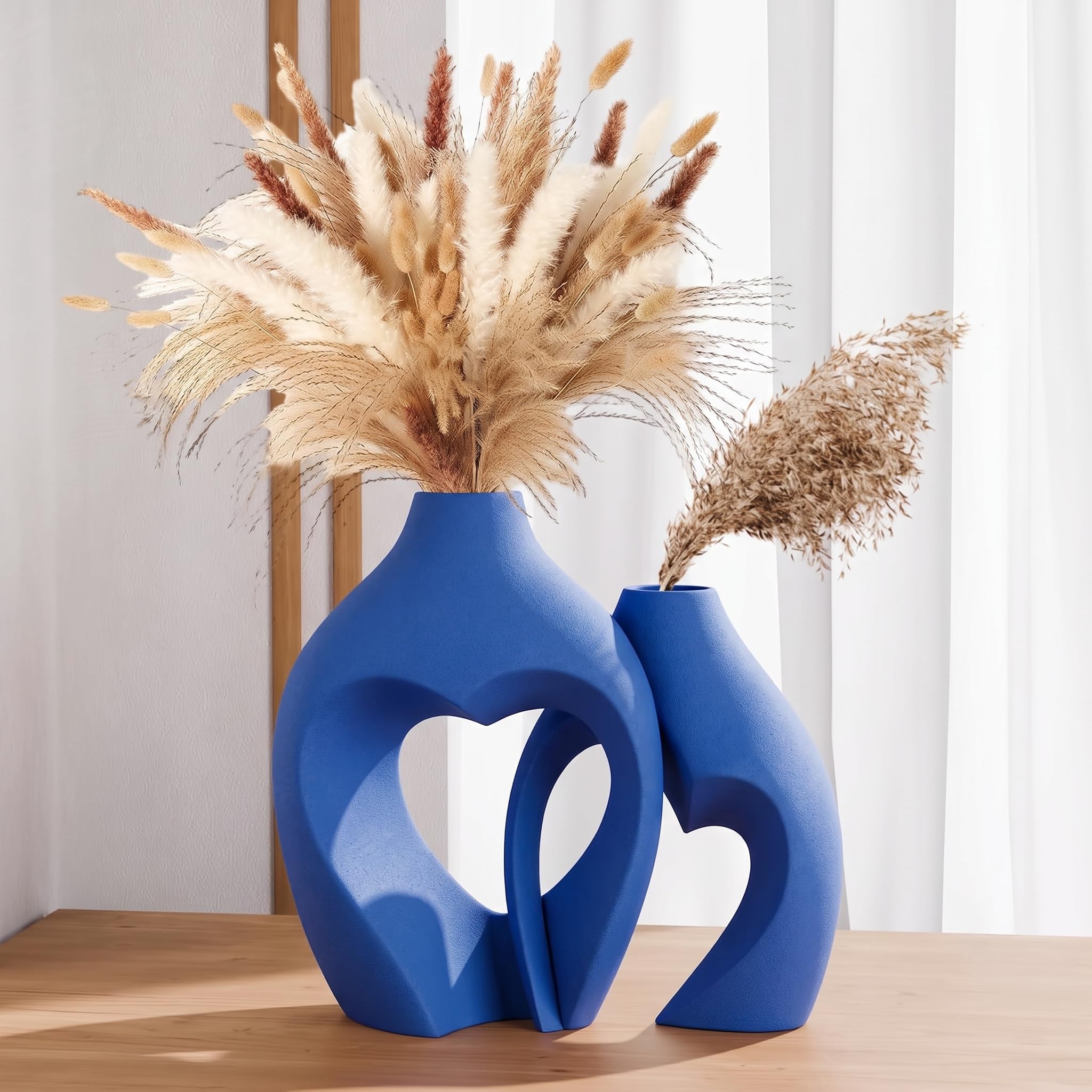 PUREZENTO Donut Heart Vases - Set of 2 Ceramic Vases -8