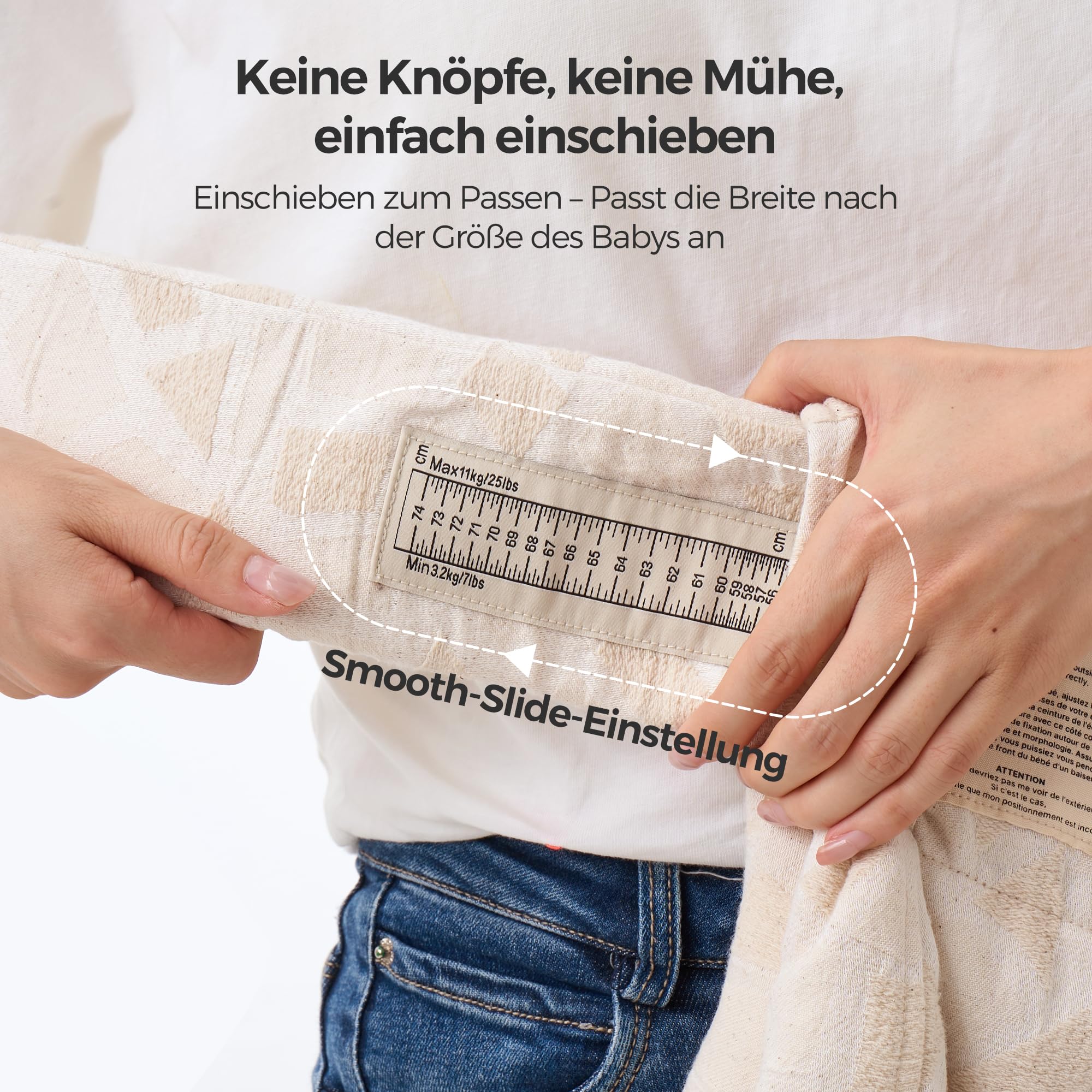 Momcozy Babytrage Neugeborene ab Geburt | Ergonomische Tragehilfe mit Nackenstütze | Leicht & sicher (3-11 kg), Geometrische Muster