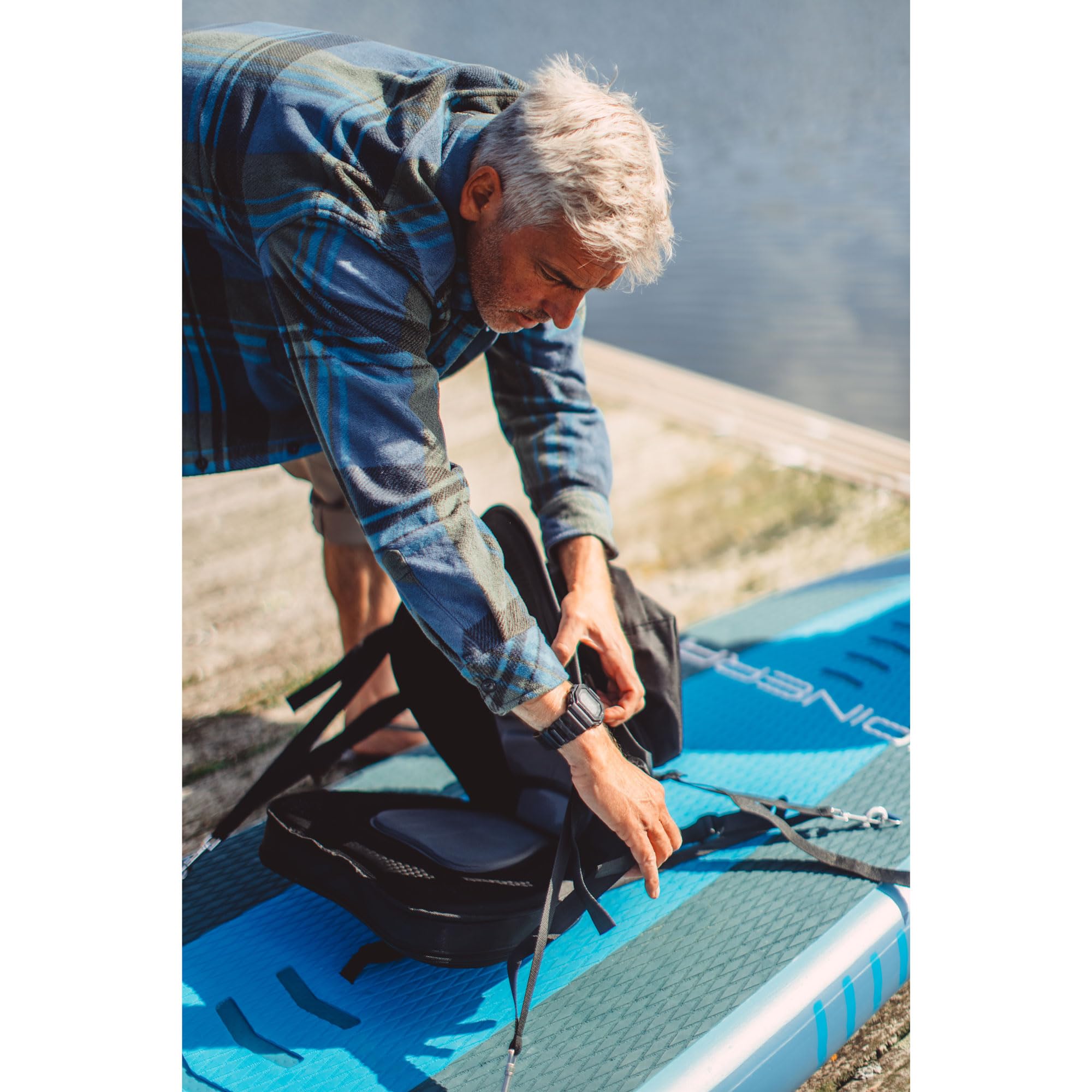 Raised Performance Seat – Super bequemer Hochlehnen-Sitz mit EVA-Schaum für SUP & Kajak, 4 Punkt Befestigung Universal