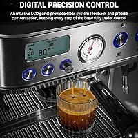 Vista 4 de Espresso Machine with Grinder, All-in-One Coffee Maker with PID Temperature Control & 15 Bar Italian ULKA Pump, Stainless Steel Barista Machine for