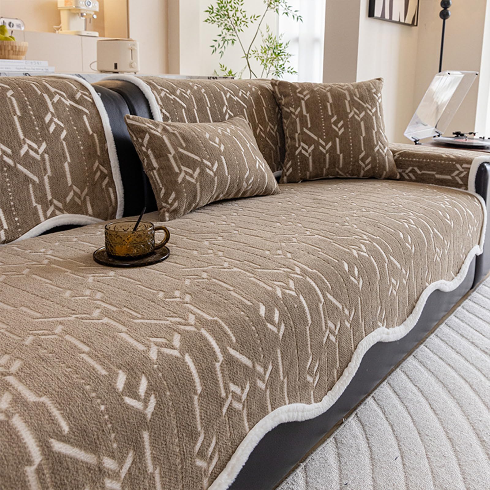Housse de canapé en chenille pour un salon cocooning et propre