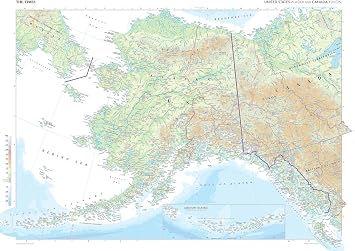 The Times Atlas Alaska United States and Yukon Canada - 36.5 x 26.75 inch Poster - Front Lamination