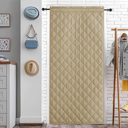 Miniatura 32 de NICETOWN Cortina de puerta con aislamiento térmico para interiores y exteriores, bloqueador de corrientes de aire de 26 x 78 pulgadas de grosor
