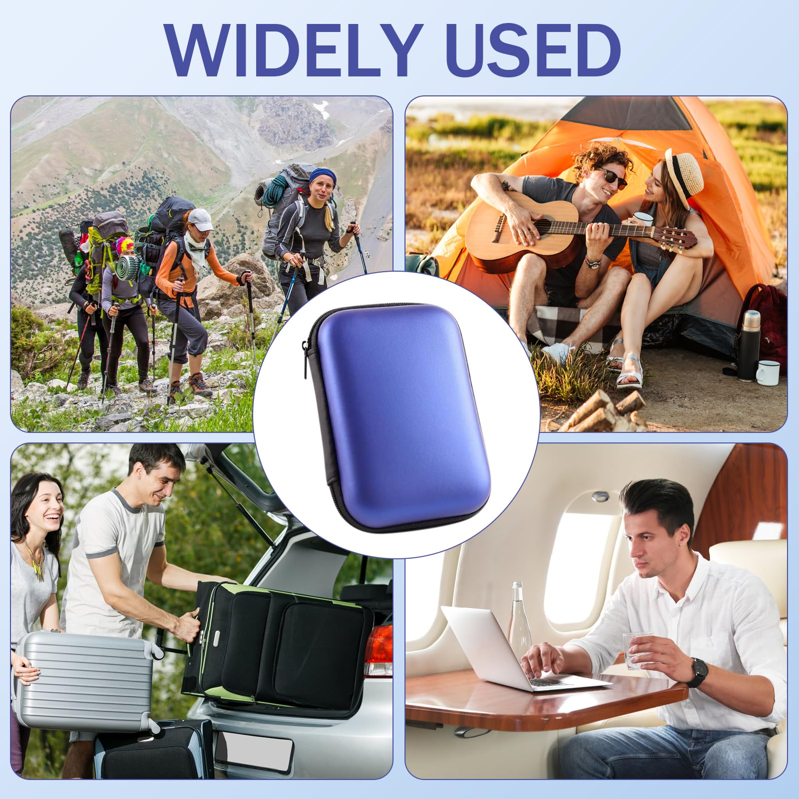 Custodia per Hard Disk Esterno 2.5'',Custodia Hard Disk Esterno 2.5"per SDD HDD caso, Memoria Esterna Portatile Disco Esterno Protettiva Borsa Antiurto Rigida Cover Case,blu