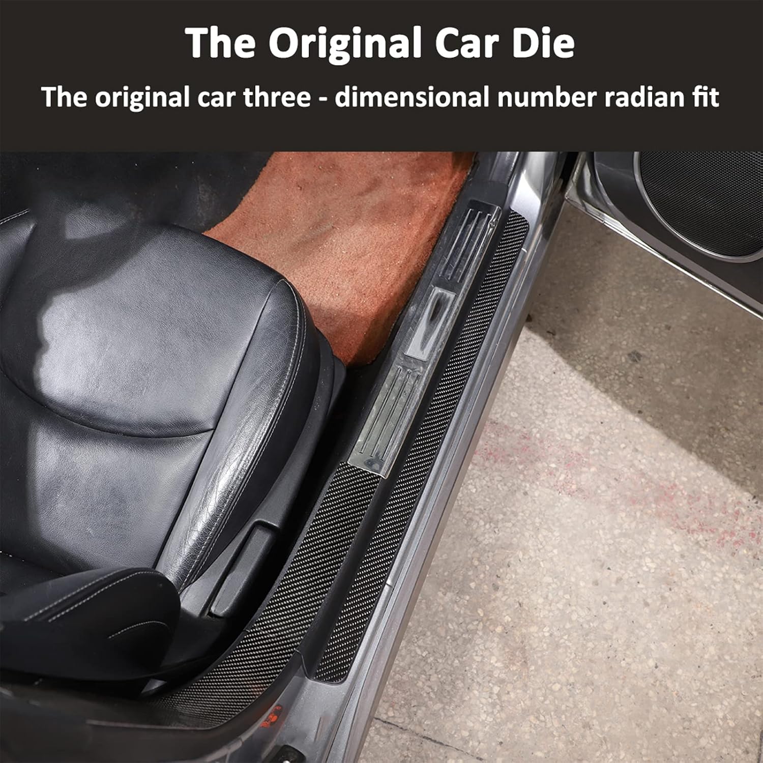 Dry Carbon Fiber Interior and Exterior Door Sill Guard Fit for Mazda MX-5 NC RF Miata 2009 2010 2011 2012 2013 2014 Door Entry Guard Protector Accessories Sets (Outer)