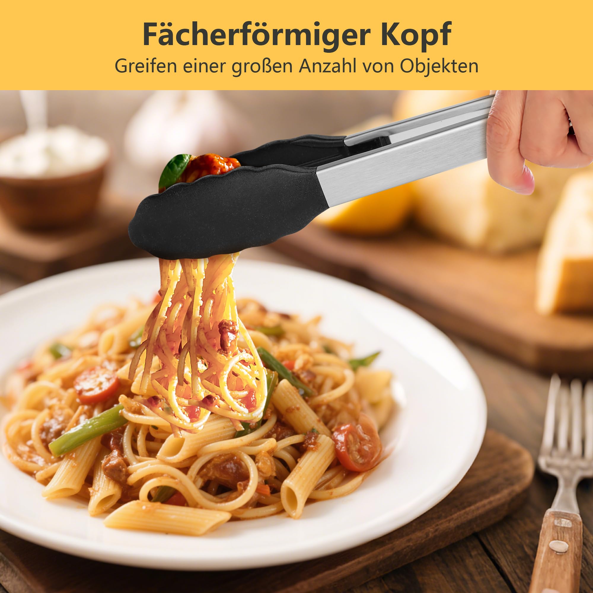 Elalove Pince Barbecue et Cuisine 39 cm en Silicone Alimentaire Sans BPA - Résistante à la Chaleur pour Four, Grill et Ustensiles de Cuisine, Noir