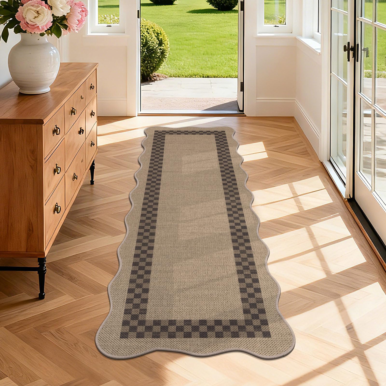 SHACOS Runner Rugs for Hallway Non Slip 60x180cm Thin Woven Carpet Runners for Hallways Washable Hall Runner Rug Long Floor Mat for Indoor Entryway Kitchen Laundry Room — image 1