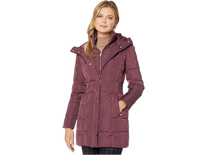 cole haan hooded quilted down coat