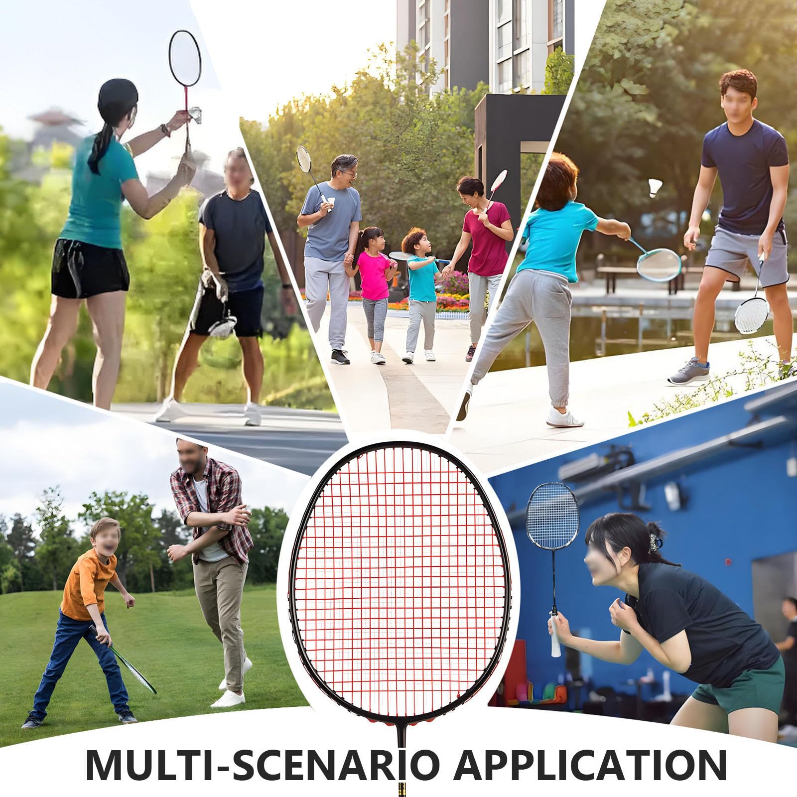 Badmintonschläger-Set, 30T Vollcarbon, Offensiv, langlebig, mit G5-Anti-Rutsch-Griff, inklusive 2 Schläger, 2 Federbälle, 1 Tasche, Outdoor-Spiele für Erwachsene und Anfänger