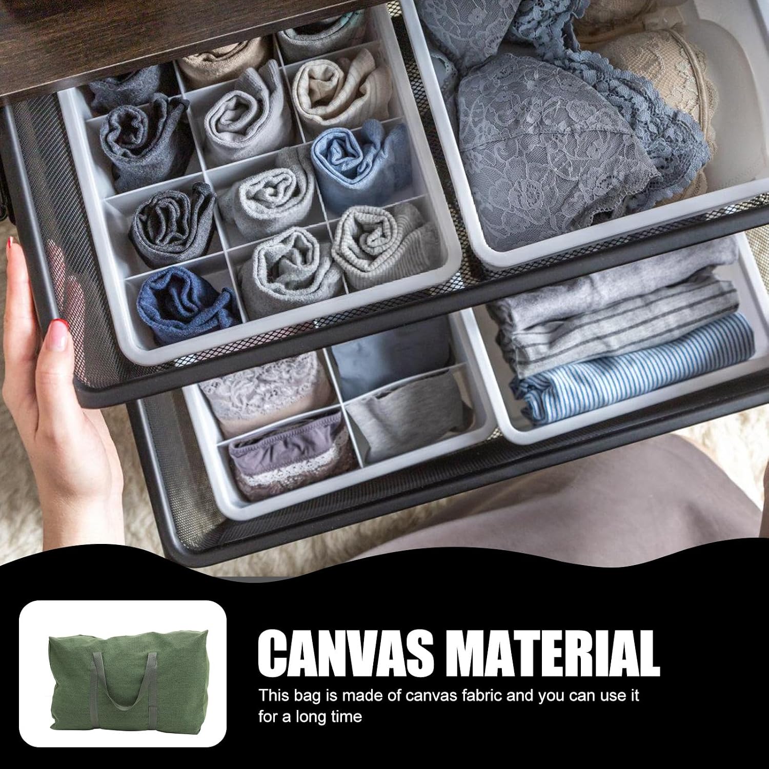 Large Canvas Travel Duffle Bag Military Green Thickened Large Capacity Zippered Moving Luggage Bag for Household Quilt Storage and Travel Random Color Random Color