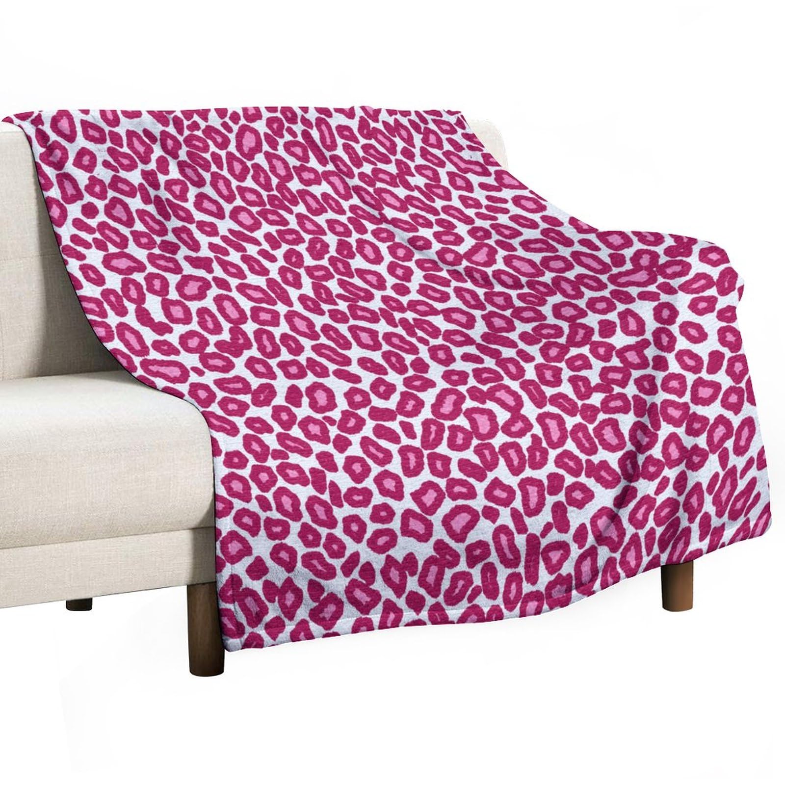 Couverture douce léopard rose grand format pour des soirées cocooning en famille