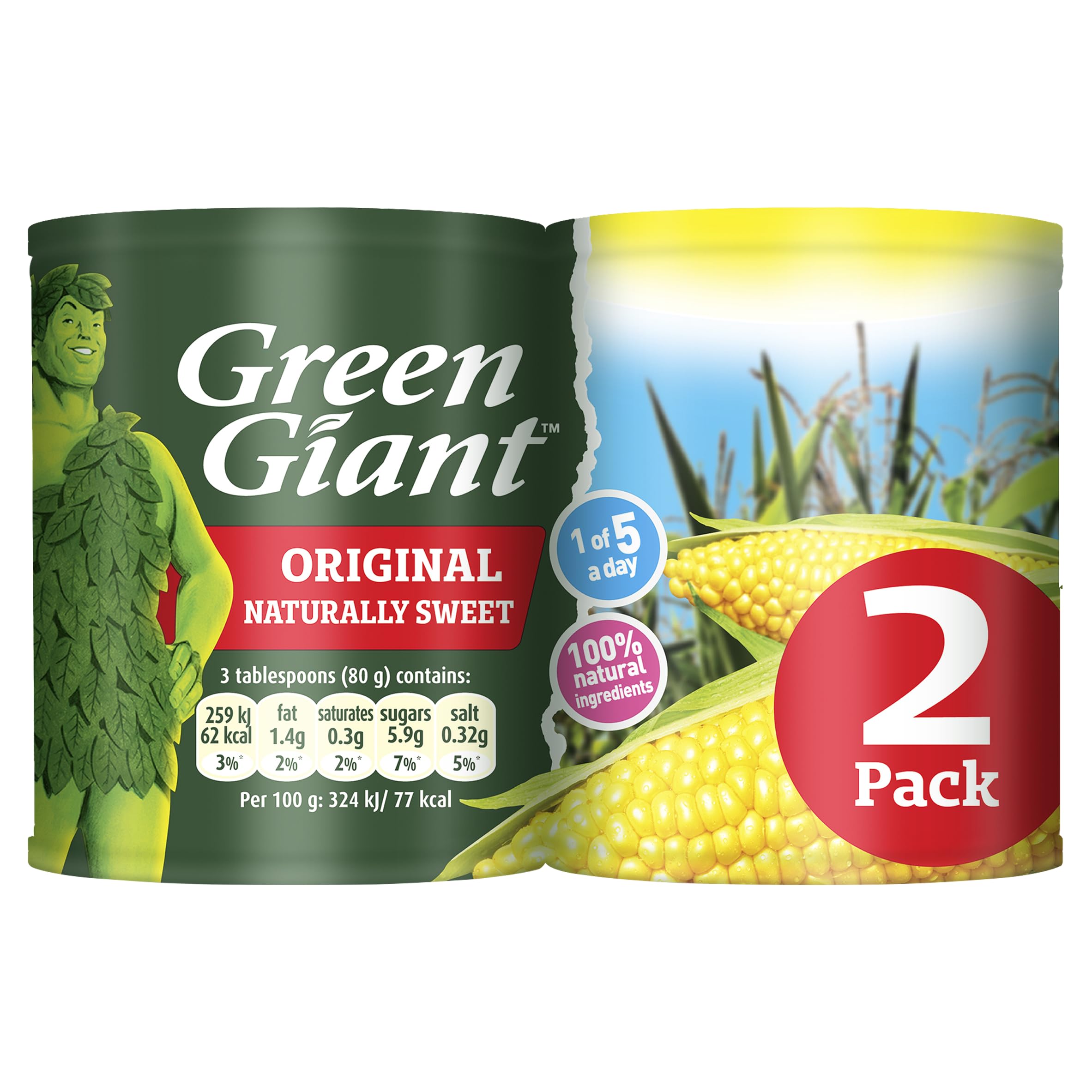 Green Giant Original Sweet Corn, 2 x 198g