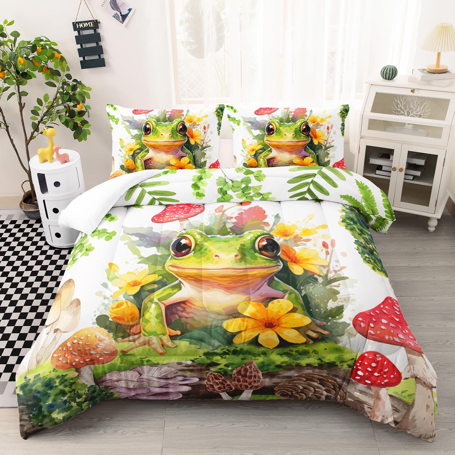 Amazon.com: AILONEN Frog Comforter Set,Tropical Amphibian Tree Frog ...