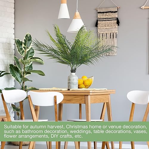 Miniatura 5 de Plantas de palmera artificiales, hojas de imitación de palmera, decoración de hojas de palmera falsas, plantas artificiales tropicales para el