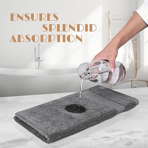 Miniatura 5 de White Classic Wealuxe - Juego de 12 toallas de mano grises para baño, 16 x 27 pulgadas, toallas de mano de algodón a granel para gimnasio y spa,