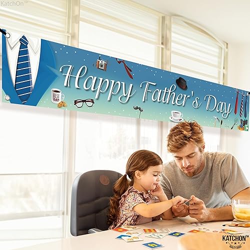 Miniatura 4 de KatchOn, Cartel de feliz día del padre  XL, 120 x 20 pulgadas  Cartel de feliz día del padre para decoraciones del día del padre para fiestas  Telón