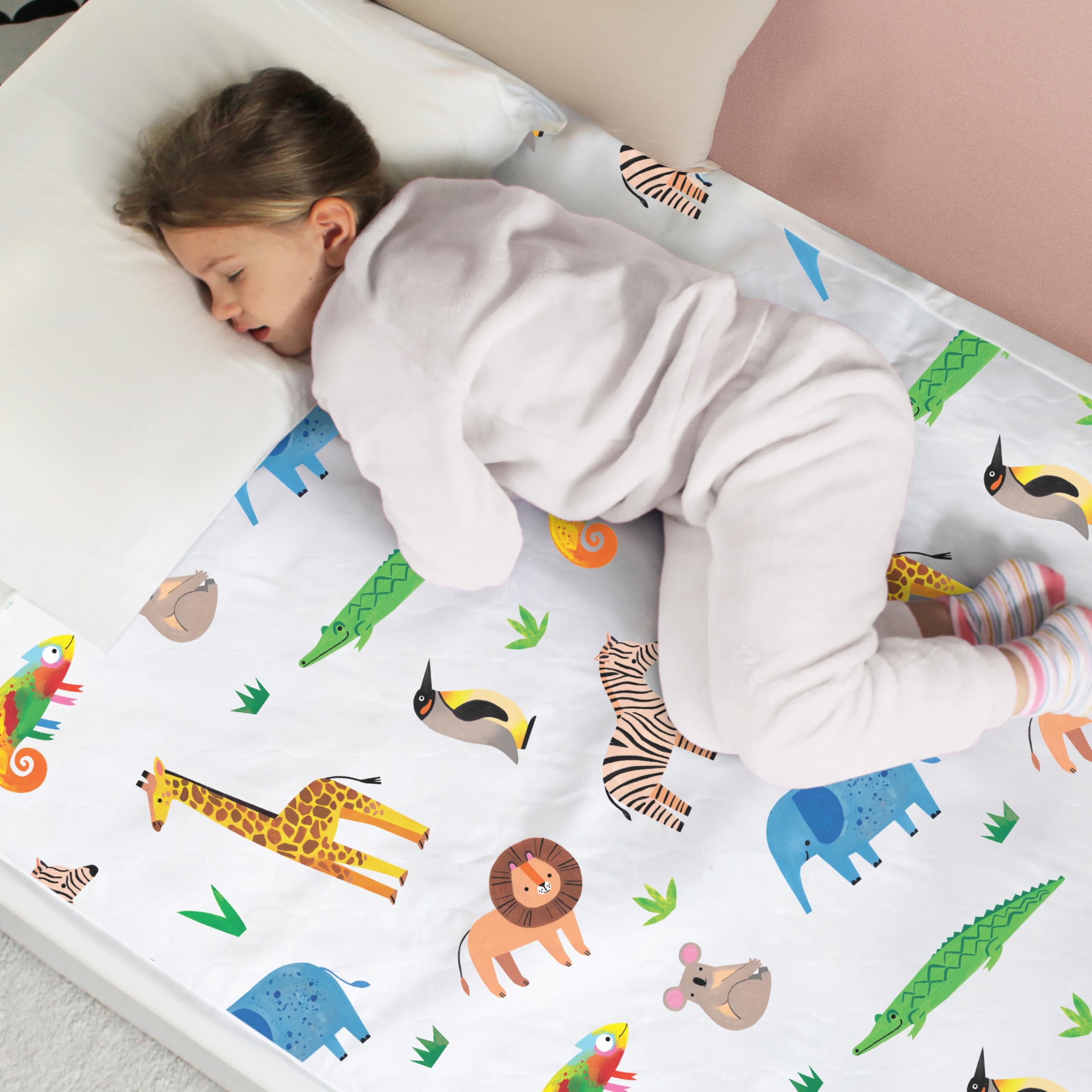 Hygge Sheets® Potty Training Bed Pads | 100% Waterproof | Bed Wetting Sheets for Single and Toddler Beds | Non Slip, Easy to Change at Night | Includes Free Children's E-Book | UK Brand | Rainbow — view 11