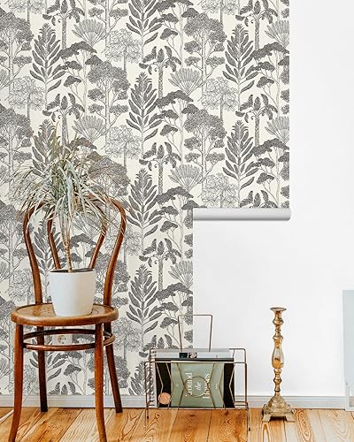 Miniatura 2 de Papel tapiz moderno de bosque para despegar y pegar papel de contacto de la selva para gabinetes papel tapiz autoadhesivo extraíble para baño