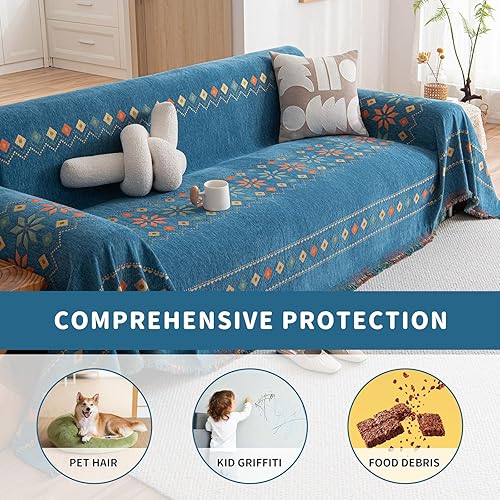 Miniatura 3 de ROOMLIFE Funda de sofá cómoda de felpilla para sofá modular de 2 a 3 cojines, para sofá biplaza, sillón reclinable, funda multifunción para perros y