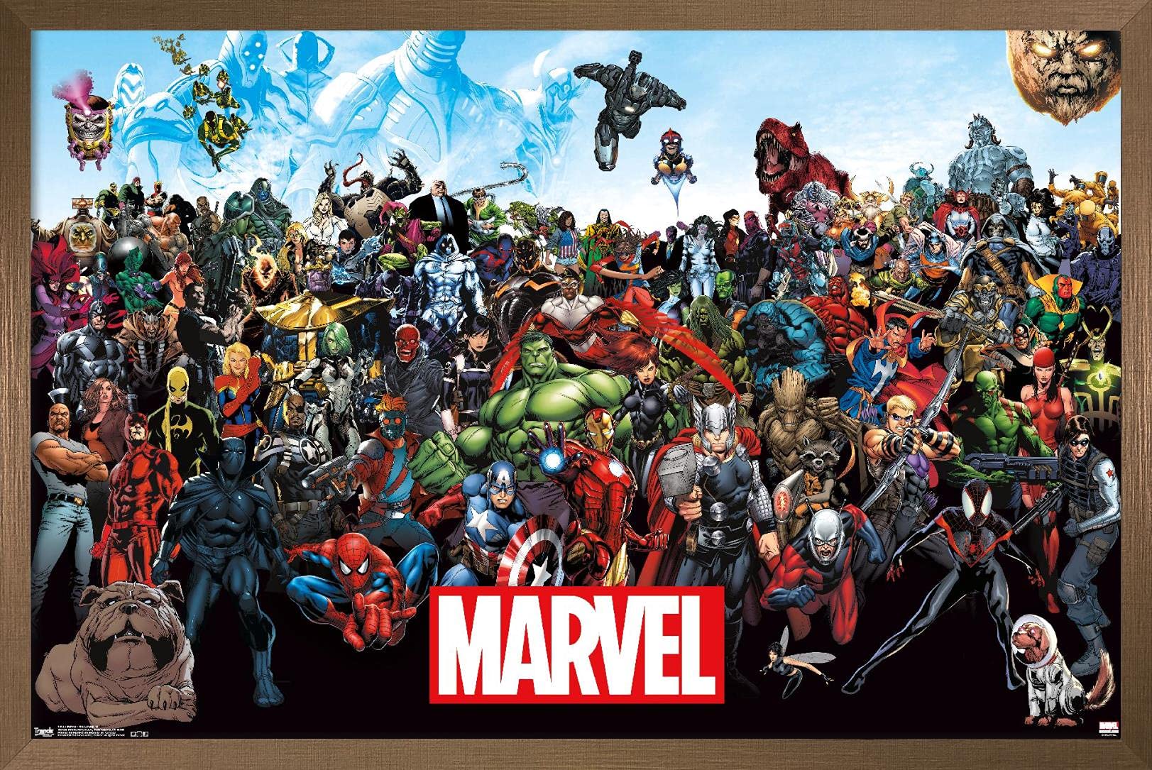 マーベルポスター Amazon.com: Marvel Comics The Marvel Lineup Wall Poster, 34L