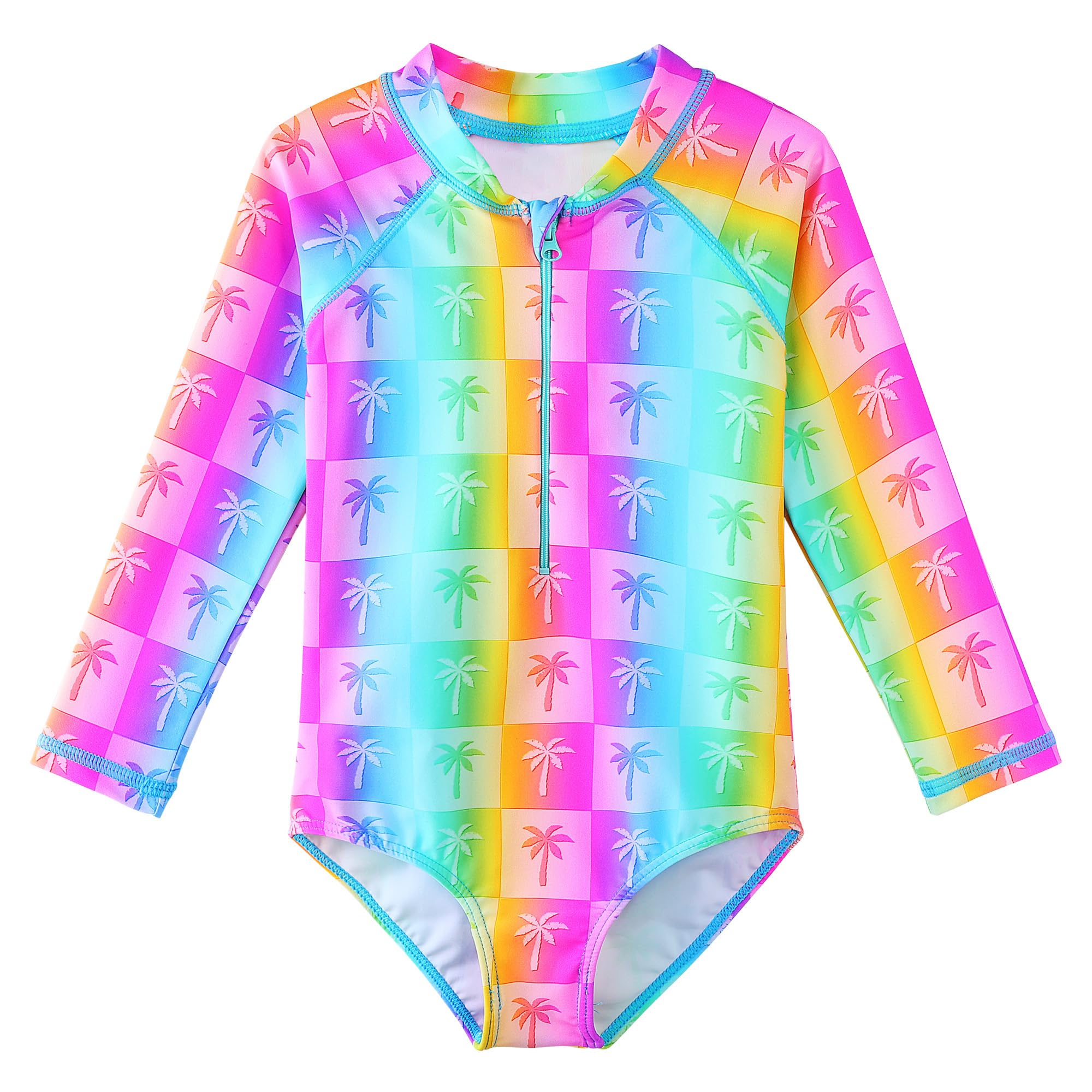 Traje de baño para niños UPF 50+ HUAANIUE con manga larga azul de 4 a 11 años 8